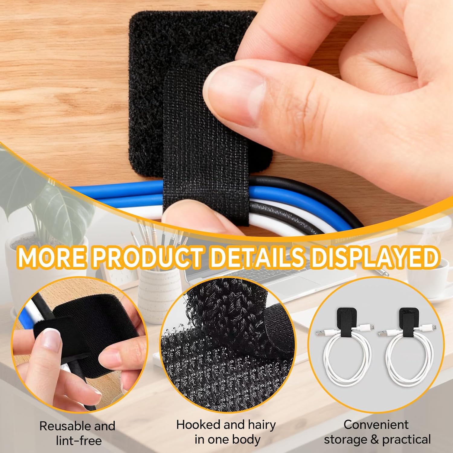 Adhesive Cable Ties 50-Pack photo 4