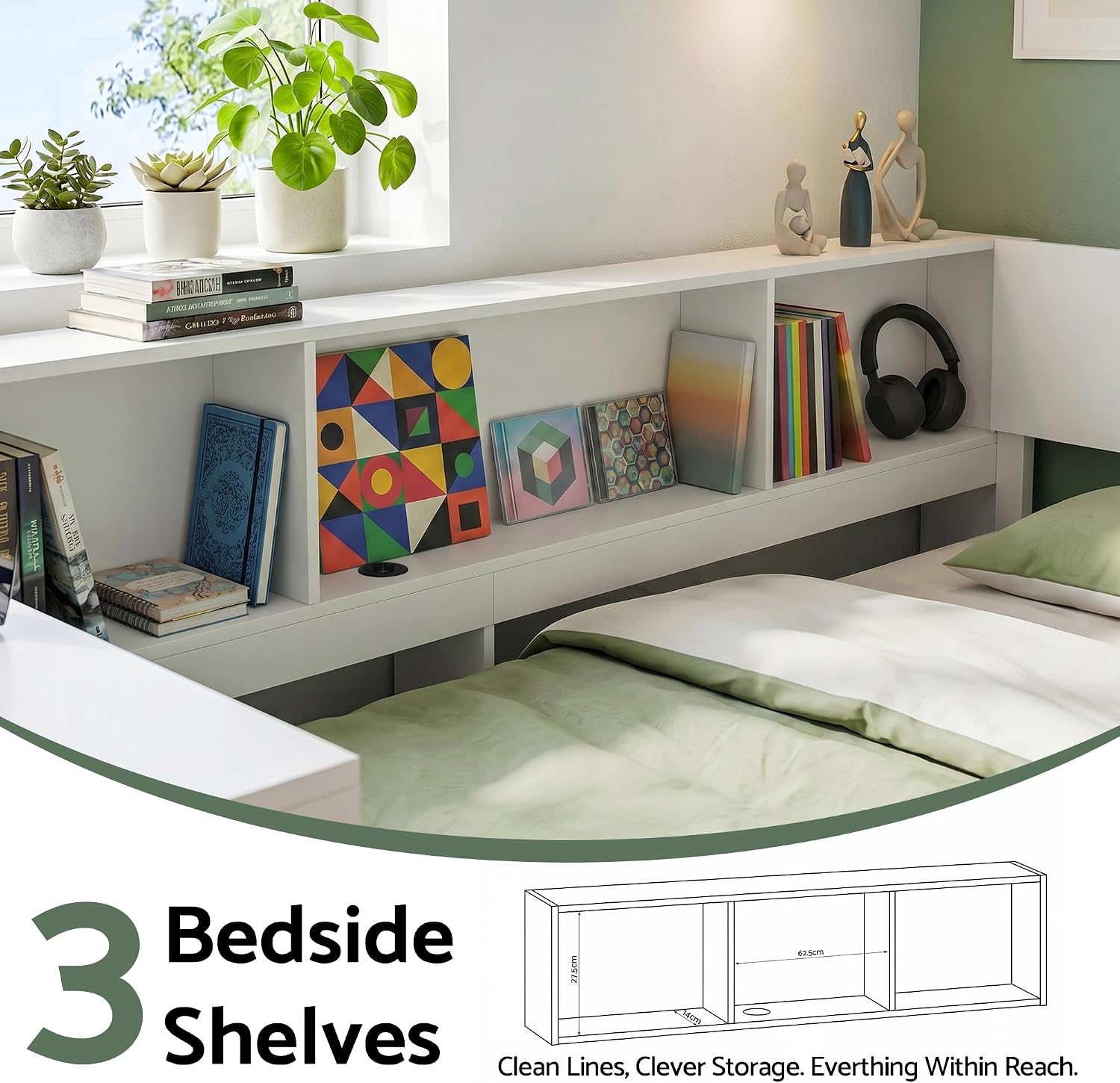 Corner Bed with Desk & Shelves photo 4