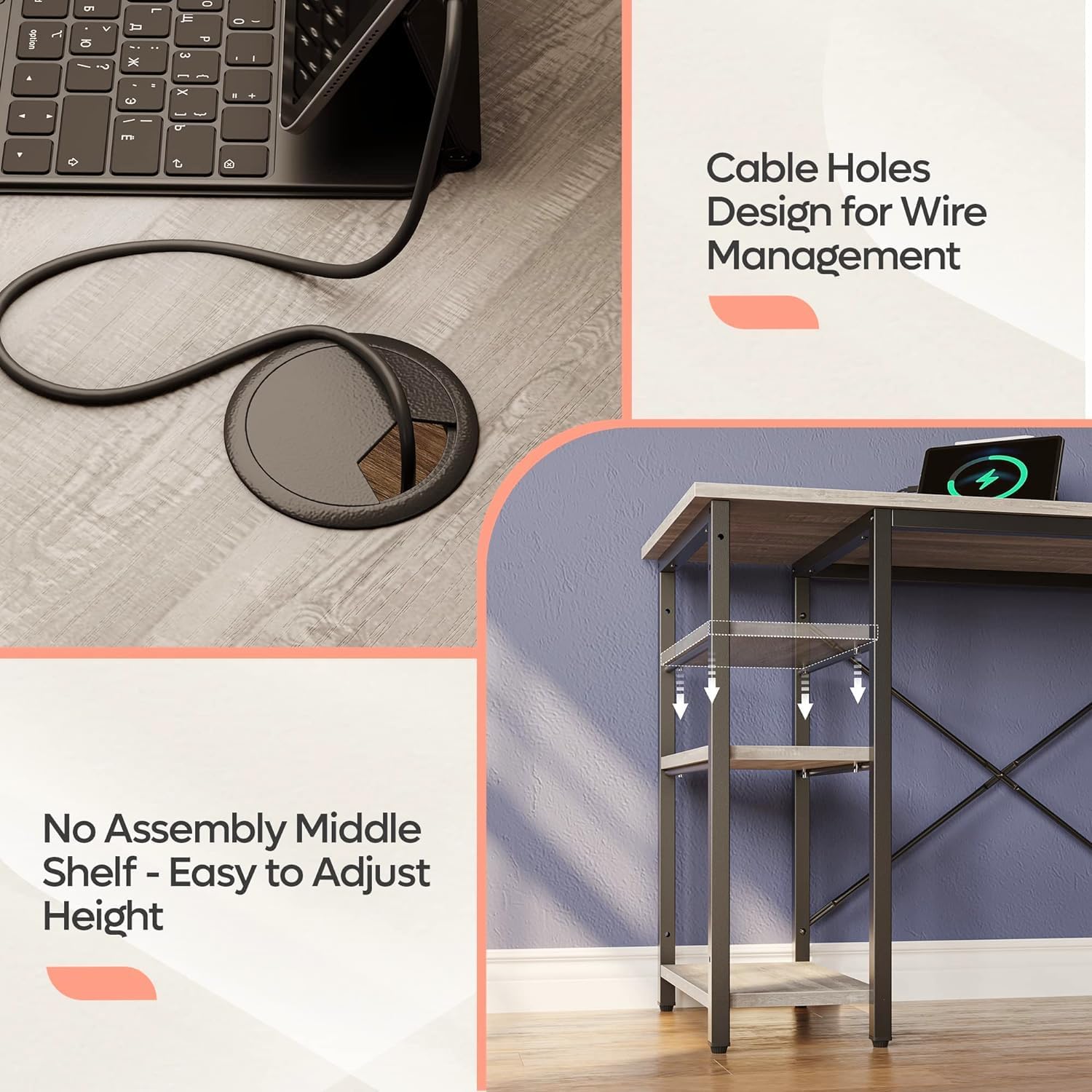 Reversible L-Shaped Desk 120cm photo 4