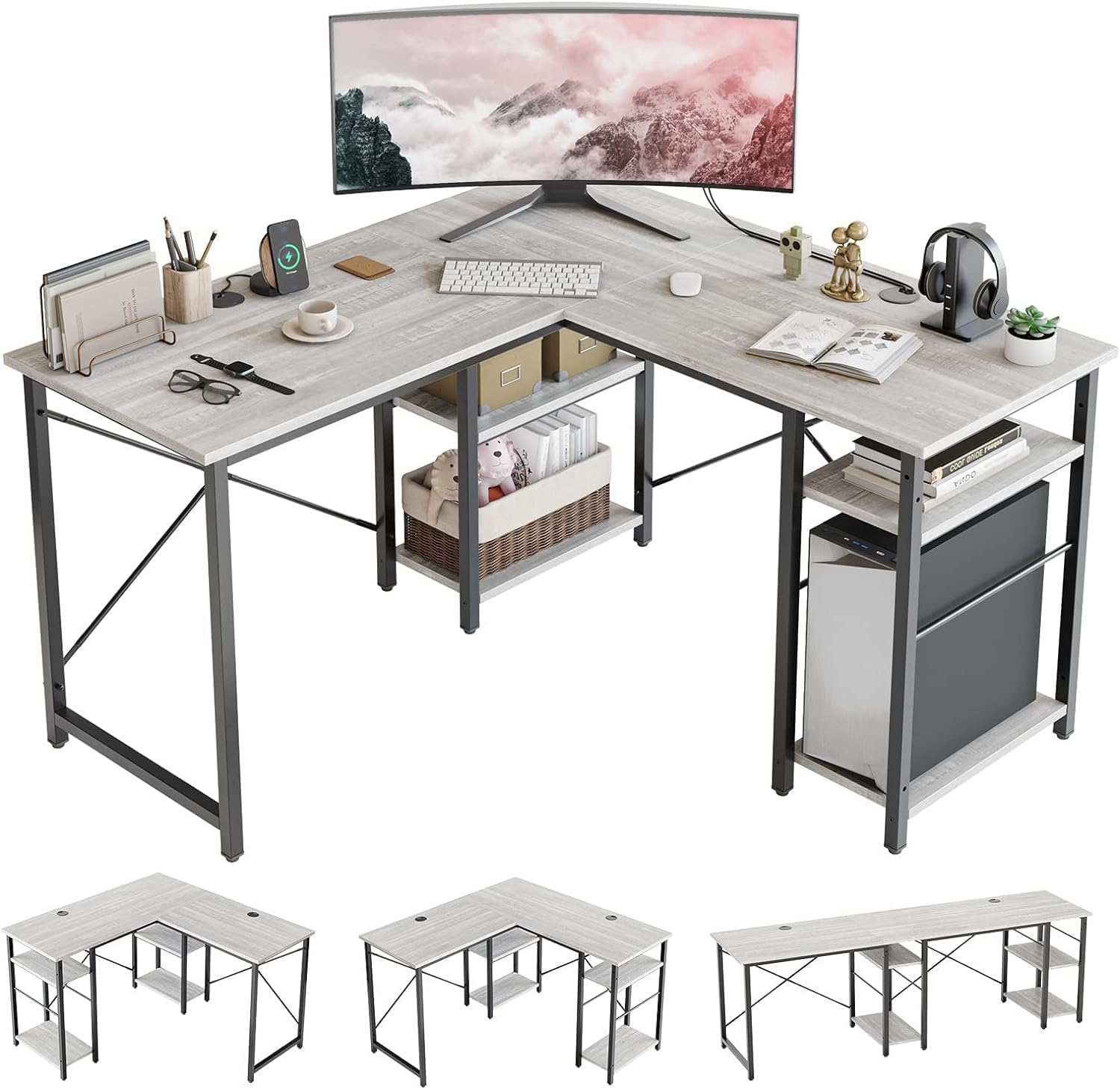 Reversible L-Shaped Desk 120cm