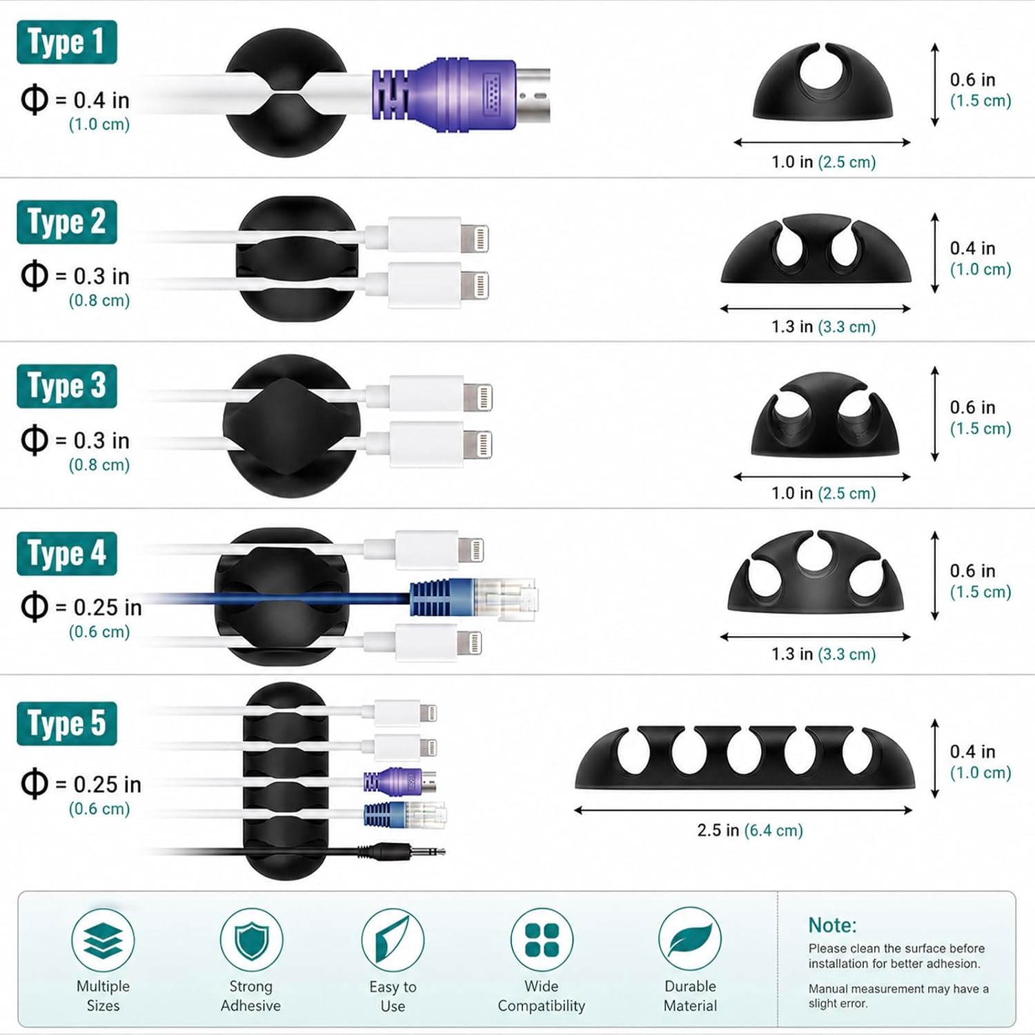 152pc Cable Organiser Kit — Black photo 2