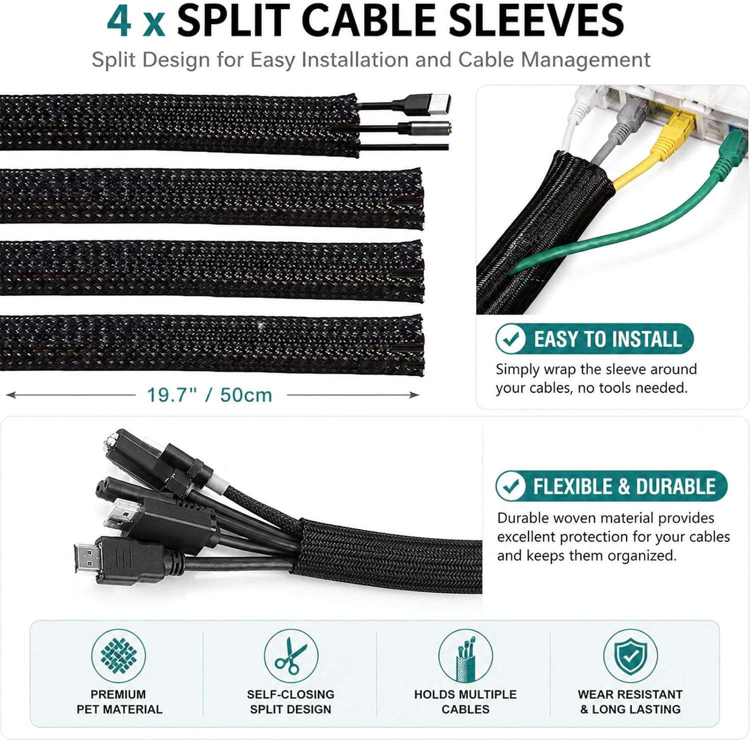 152pc Cable Organiser Kit — Black photo 4