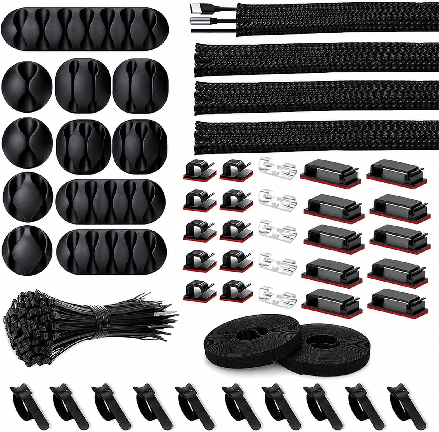152pc Cable Organiser Kit — Black setup photo