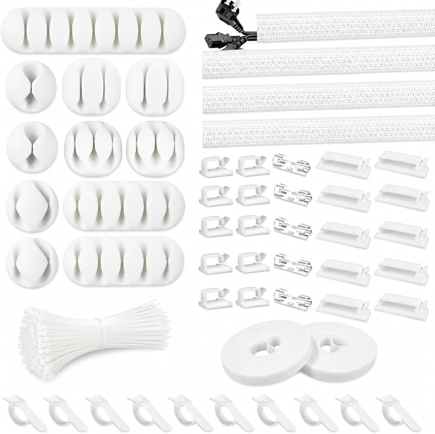 152pc Cable Organiser Kit — White