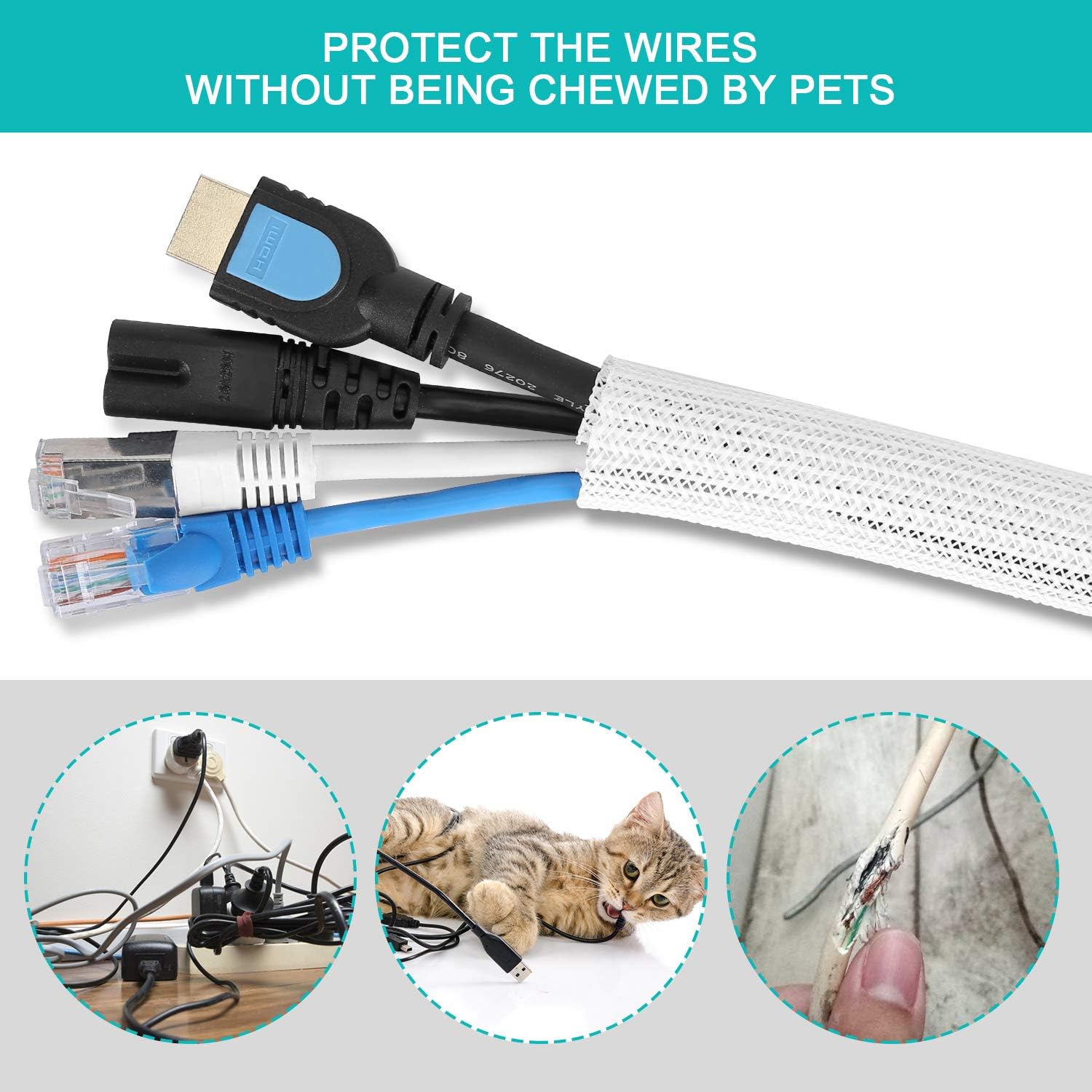 Cable Sleeve 2m White photo 2