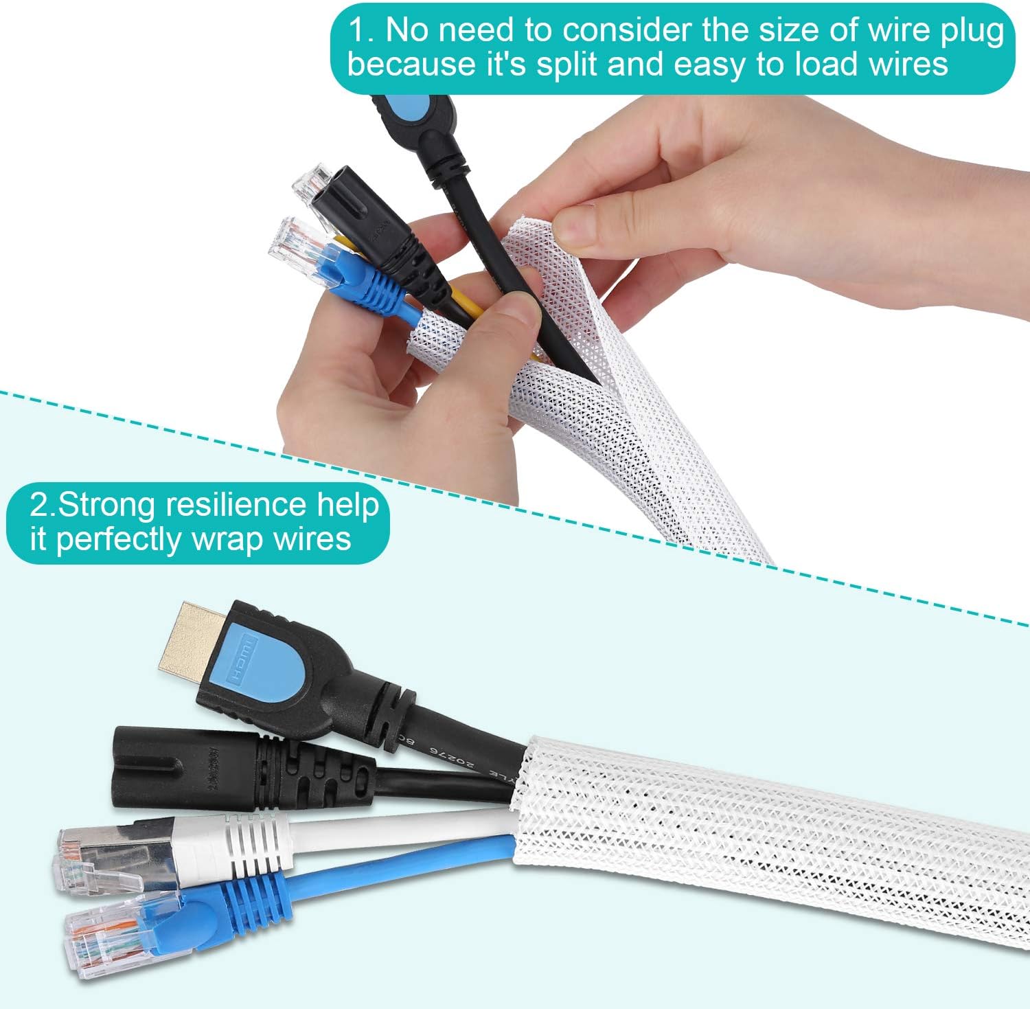 Cable Sleeve 2m White photo 3