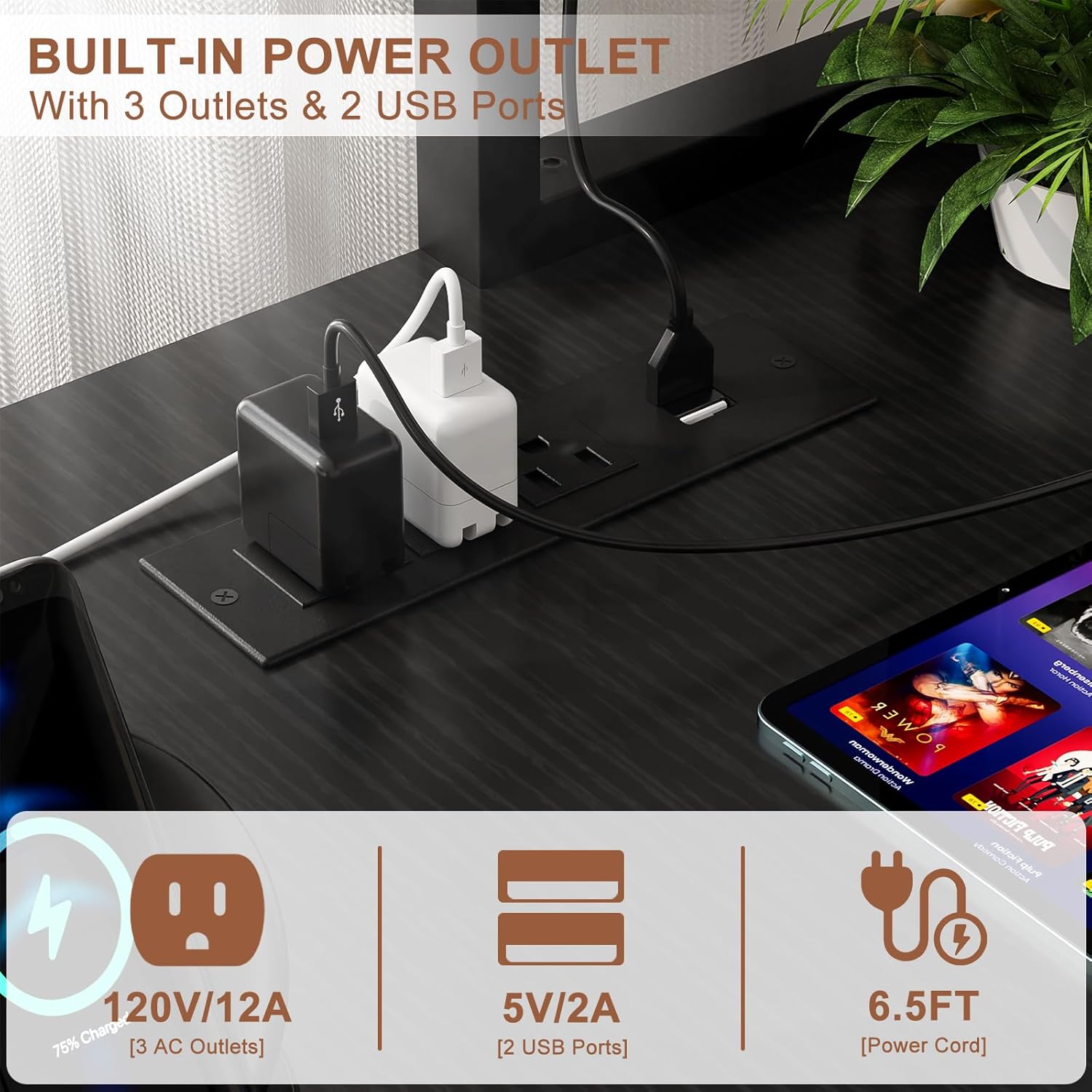 LED L-Shaped Desk 124cm photo 3
