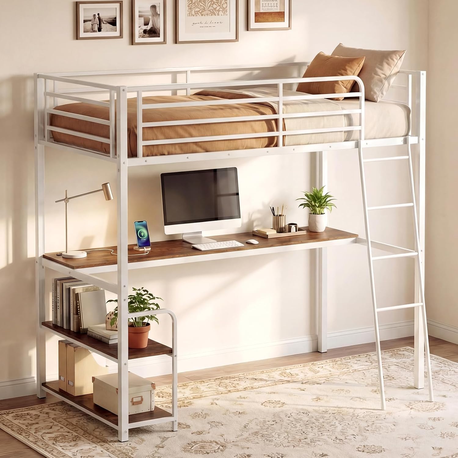 Loft Bed with Desk (Natural) setup photo
