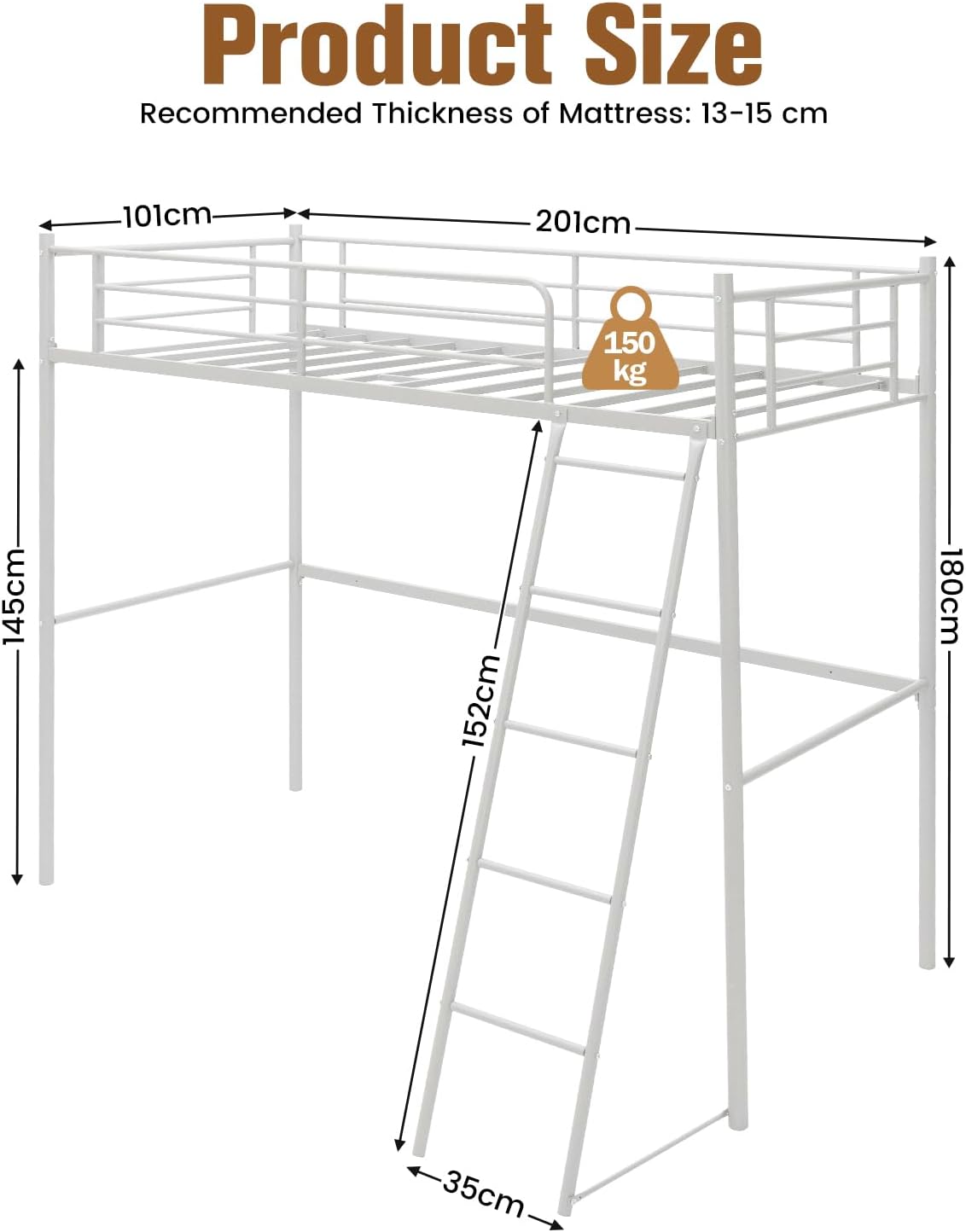Steel Loft Bed with Ladder photo 2