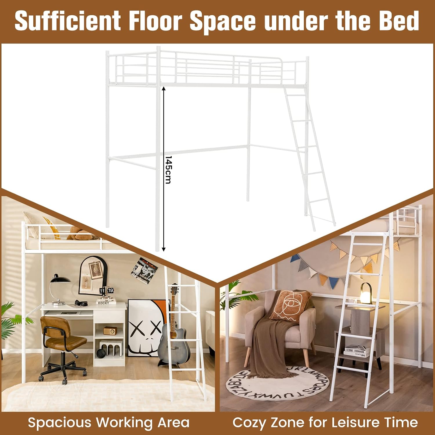 Steel Loft Bed with Ladder photo 5