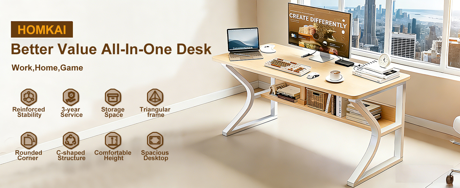 Study Desk with Shelves 100cm photo 2