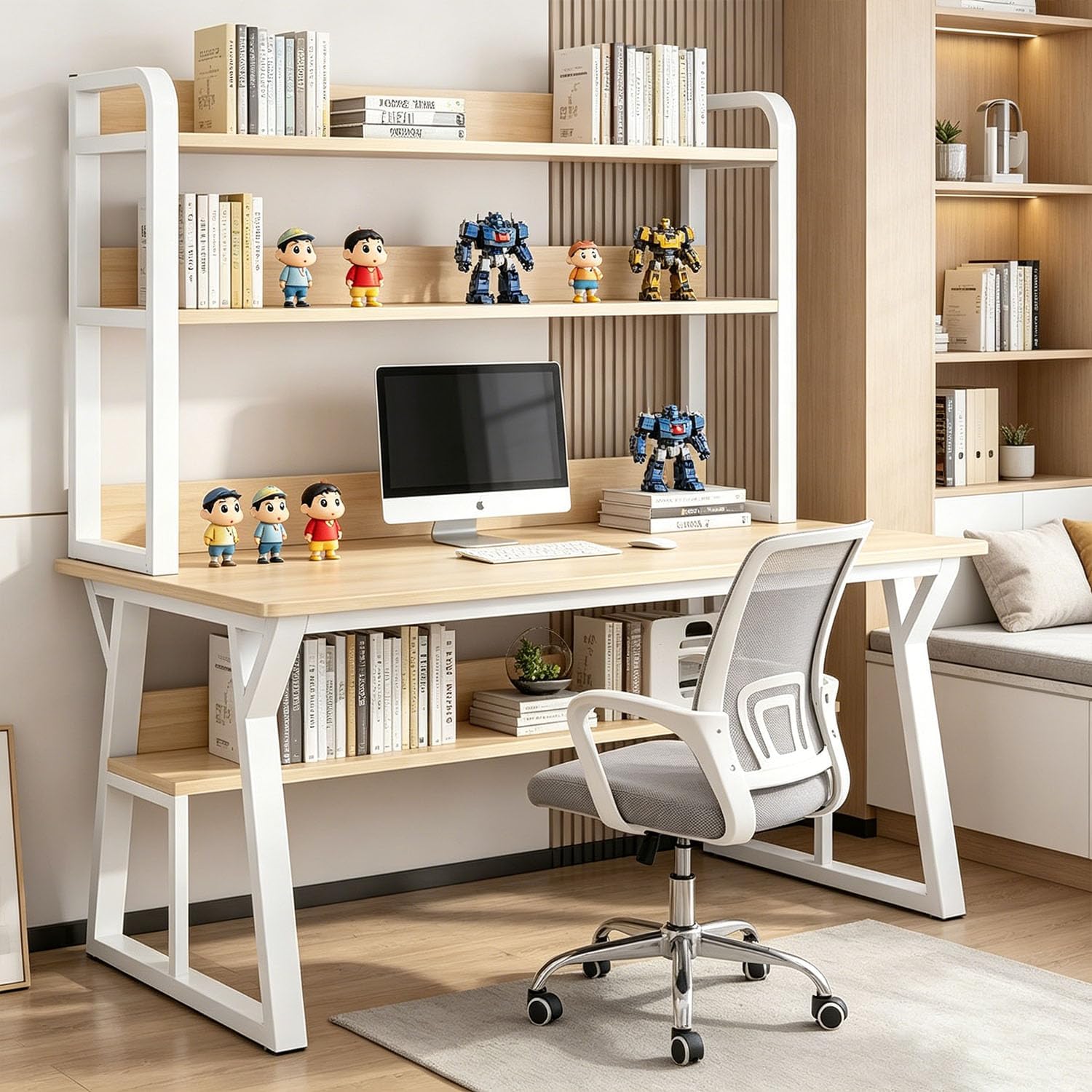 Desk with Bookshelf Hutch 120cm