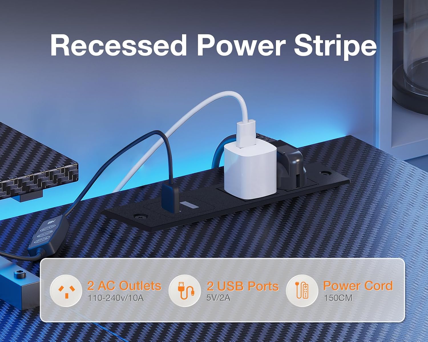 LED Desk with Power Outlet photo 5