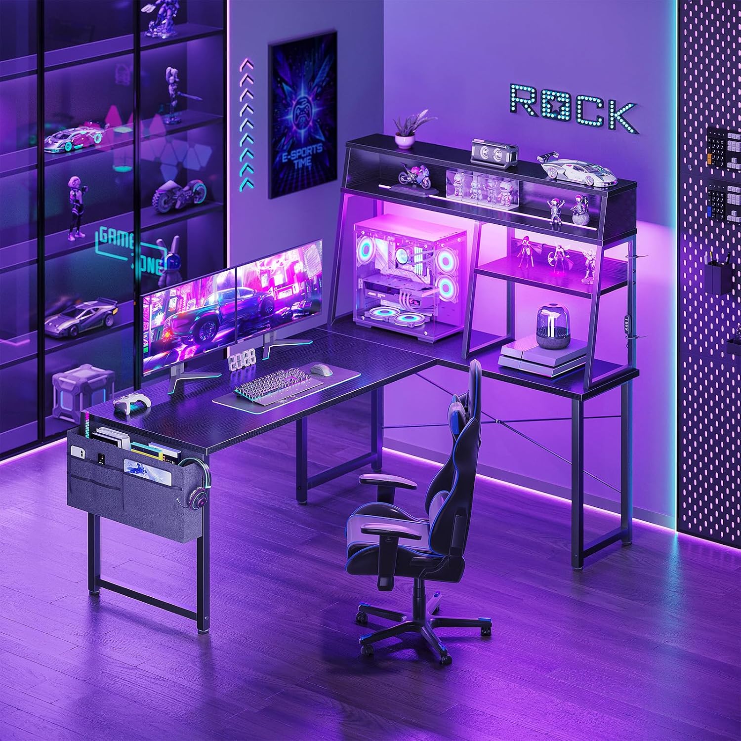 LED L-Shaped Desk 130cm photo 2