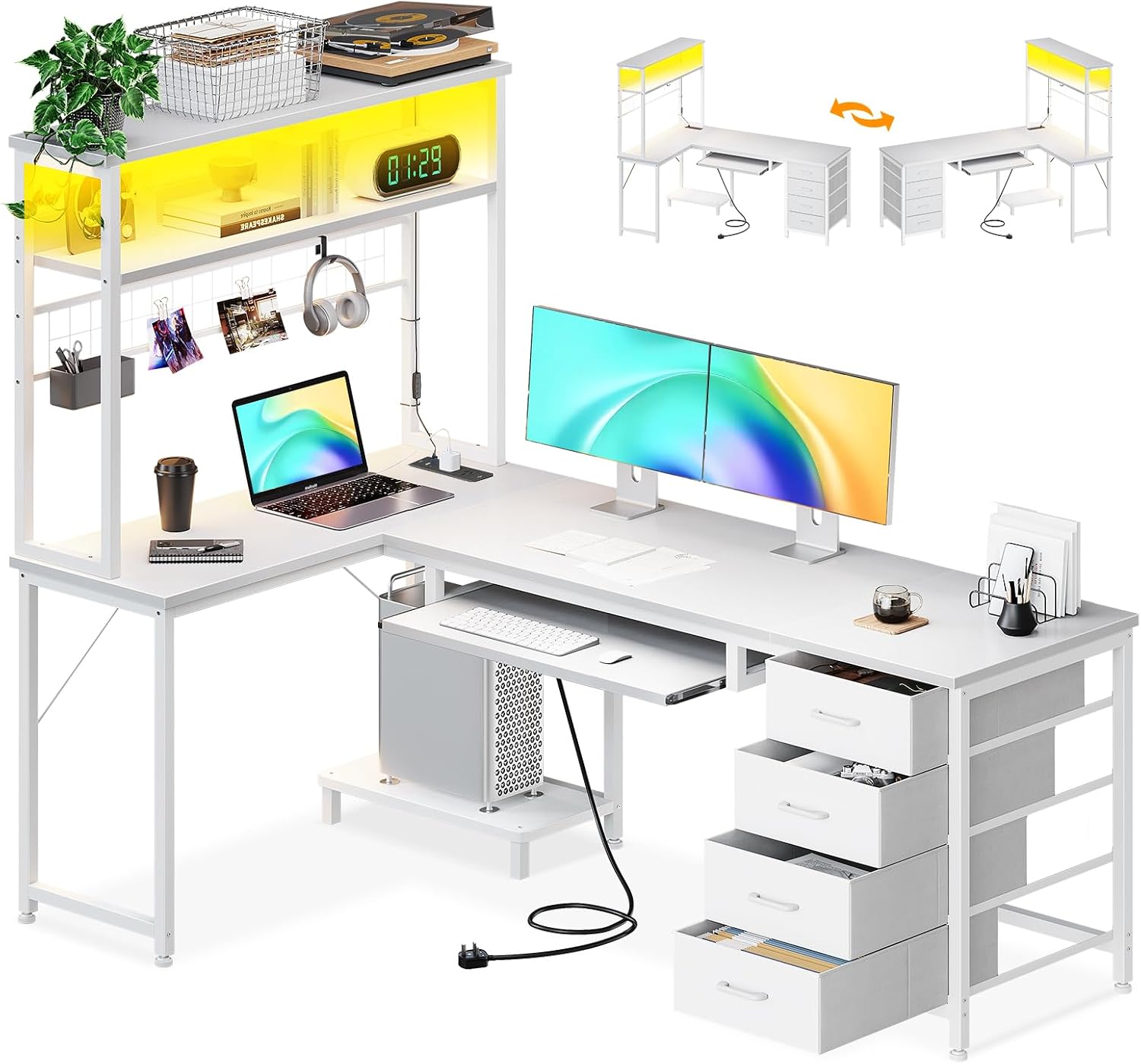 LED Corner Desk 59" setup photo