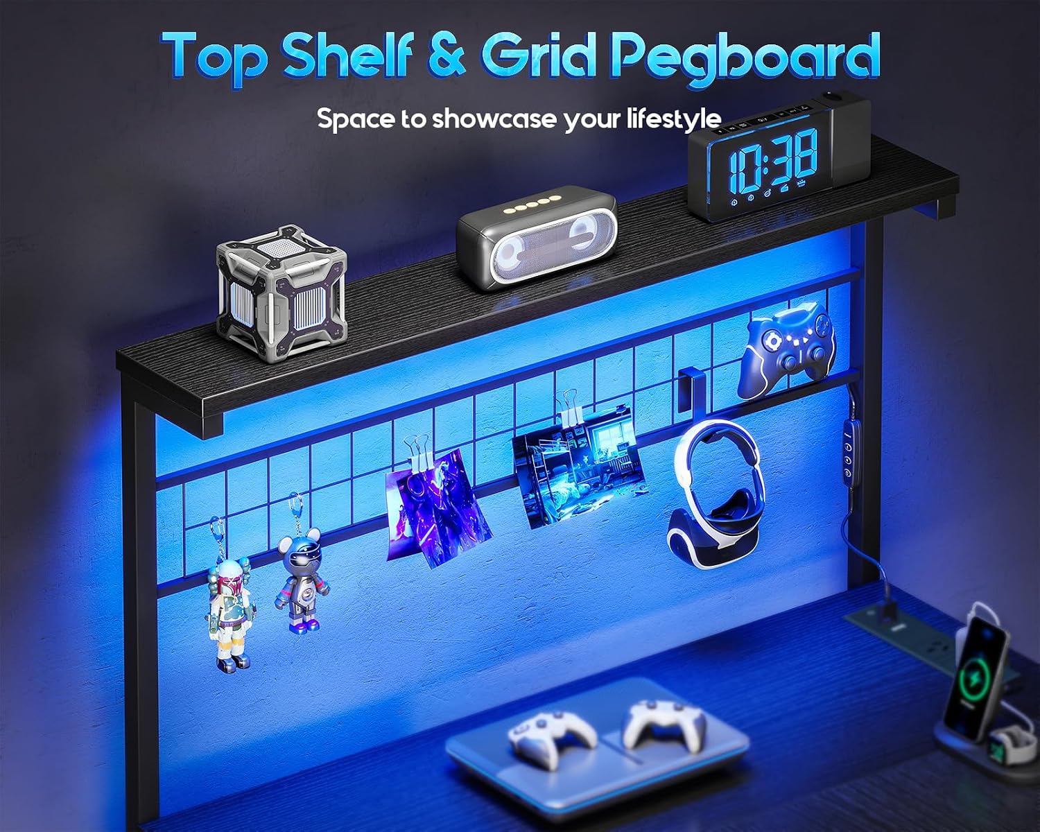Reversible LED Corner Desk photo 4