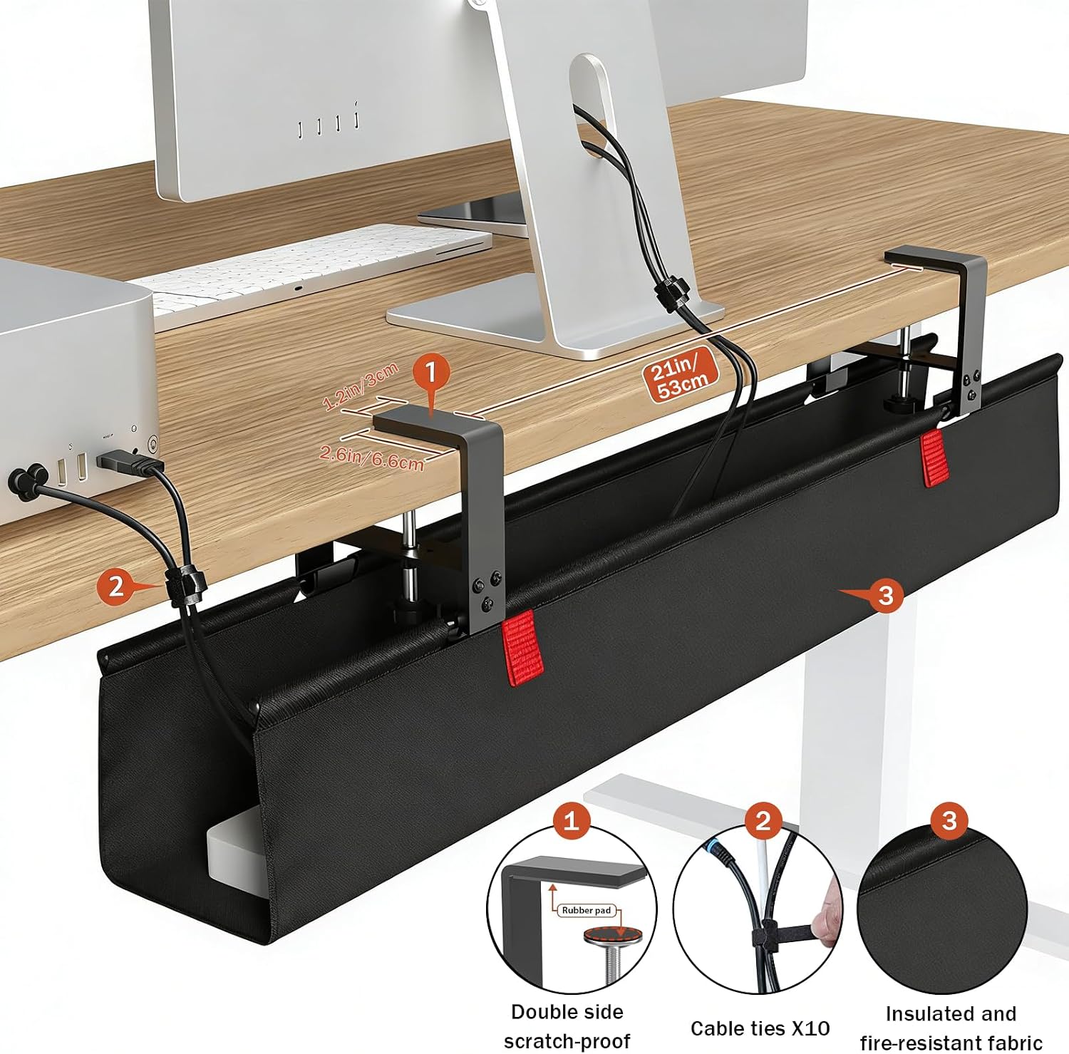 Under-Desk Cable Tray 92cm photo 2