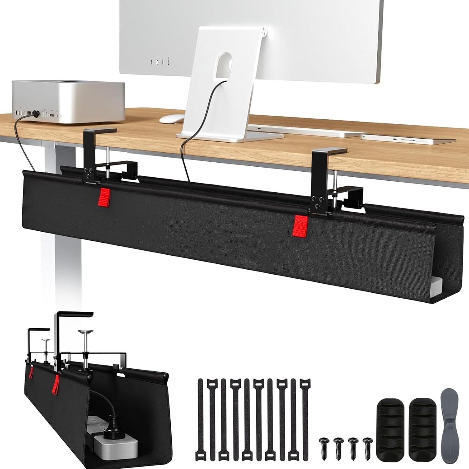 Under-Desk Cable Tray 92cm setup photo