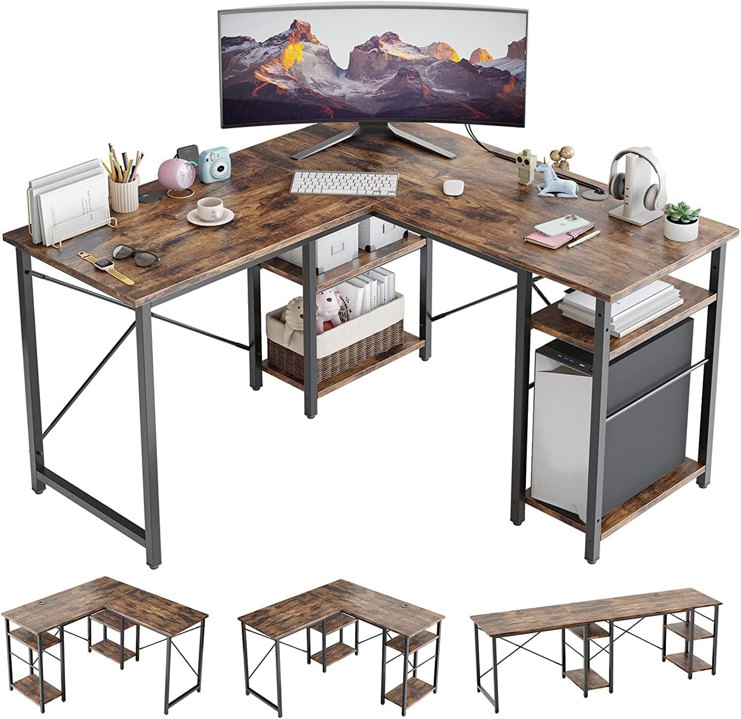 Reversible L-Shaped Desk 120cm